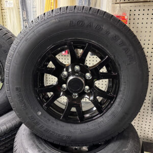 Aluminum Trailer Wheel Combo 6 Lug 225/75/15 Tire Set of 4 - T206HB