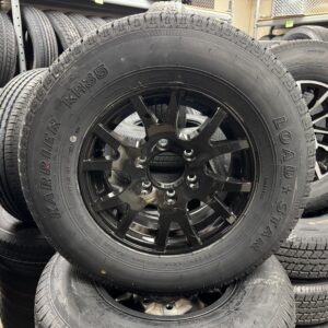 Aluminum Trailer Wheel Combo 6 Lug 225/75/15 Tire Set of 4 - AM04 Black