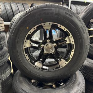 Aluminum Trailer Wheel Combo 5 Lug 205/75/15 Tire Set of 4 - Turismo Black/Machined